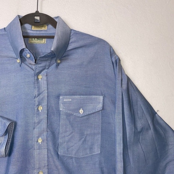 Vintage American LL Bean Men 17-35 Single Needle Tailoring Blue Button Down - Picture 3 of 14
